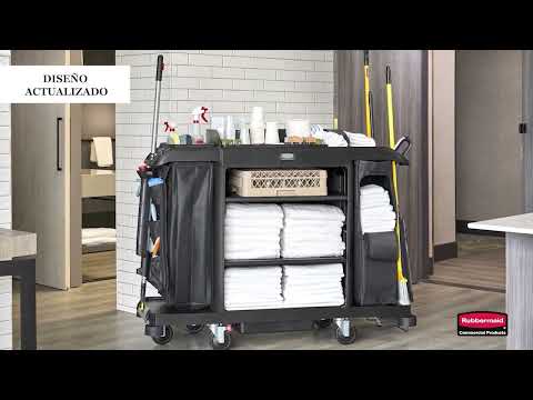 Carro Camarista Completo Negro Rubbermaid 2202581 _3