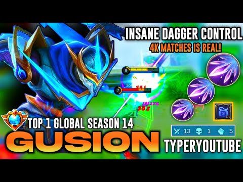 Gusion 4k Matches Aggressive FastHand Combo! [ Top 1 Global Gusion S14 TYPERYOUTUBE ]