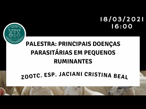 , title : 'PALESTRA "PRINCIPAIS DOENÇAS PARASITÁRIAS EM PEQUENOS RUMINANTES"'