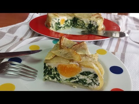 Pastel de patata y espinacas