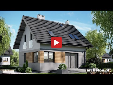 Projekt domu Liza - archeton.pl - z użytkowym poddaszem 90,8 m2
