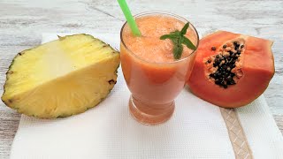 Jugo de Piña y Papaya para un vientre plano 🍹Jugo natural y saludable para adelgazar