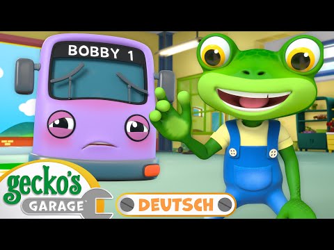 Bobby der Bus ist krank | 90-minütige Zusammenstellung｜Geckos Garage Deutsch｜LKW für Kinder 🦎🛠️