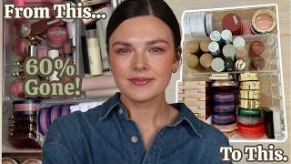 My BIGGEST Blush Declutter EVER! 60% Gone!