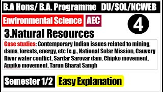 EVS Unit 3 Case studies Cauvery water conflict | Sardar sarovar dam I Chipko & Appiko movement Tarun