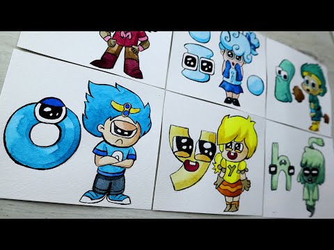 Drawing Alphabet Lore-Real Life [Lowercase] / Humanized Alphabet Lore Kids/Watercolor