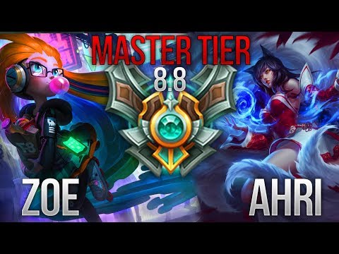 ZOE vs AHRI MID | Quadrakill | 16/1/3 | EUW Master | Patch 8.8