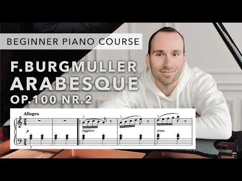 Beginner Piano Course Level 3 | 5. Burgmuller: Arabesque op.100 nr.2 | Tutorial