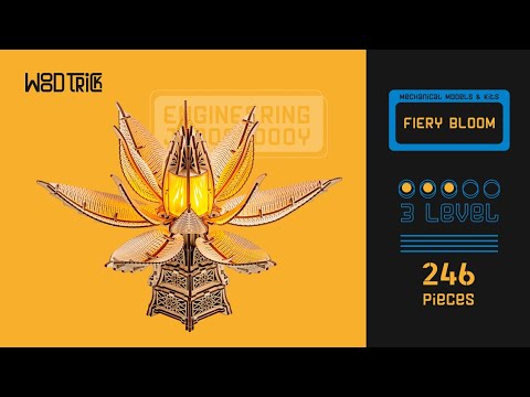 Fiery Bloom - WoodTrick 3D assemble lantern makes a great addition to any interior and a unique gift