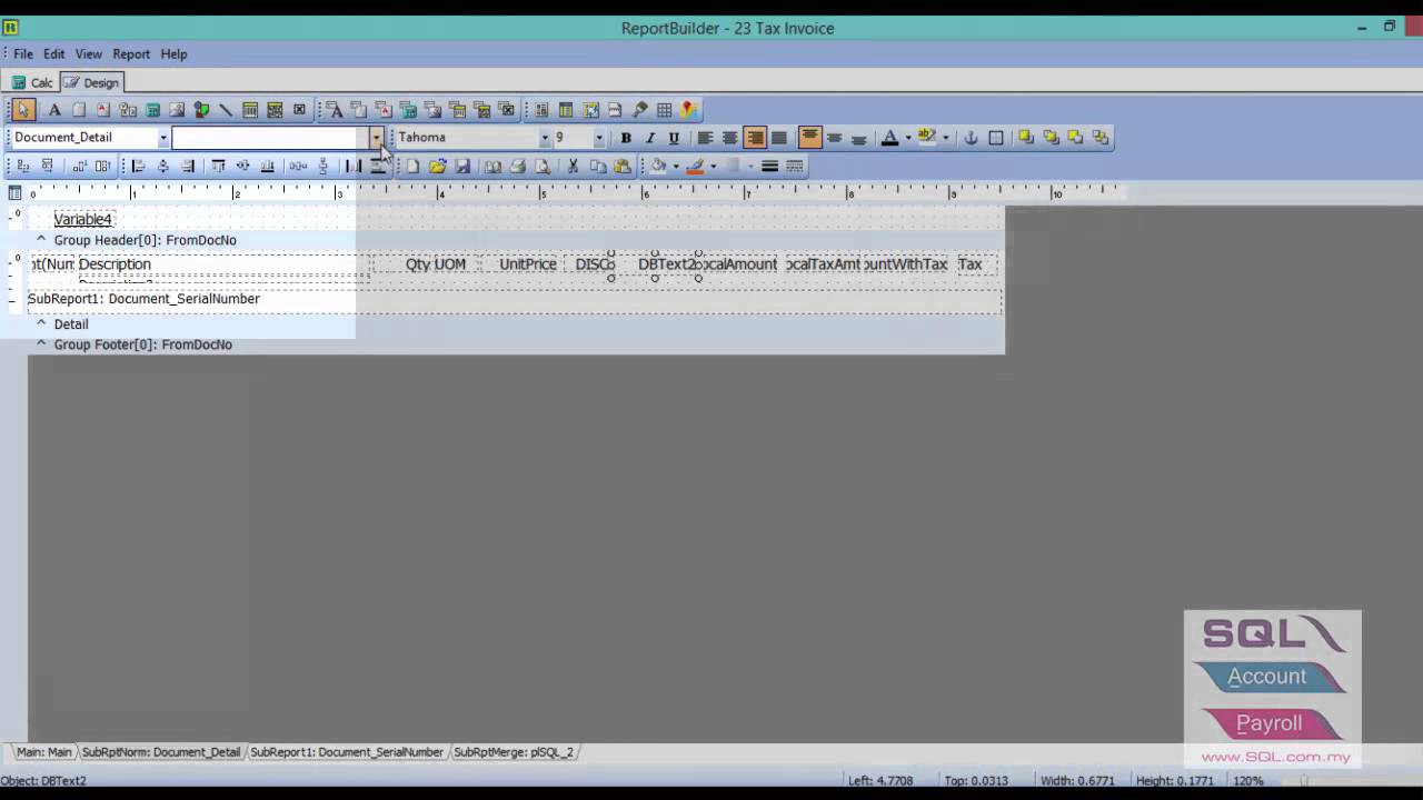 Report Customize Add GST Tax Amount n Sum Amount