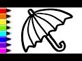 Umbrella With Rainbow Colors Drawing Coloring For Kids Toddlers Kids Toy Art