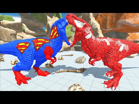 SPIDERVENOM VS SUPERMAN MOUNTAIN DEATH RUN: WHO WOULD WIN? - Animal Revolt Battle Simulator