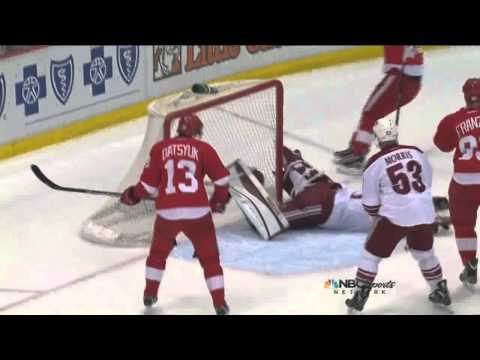 Damien Brunner wrister goal 2-0 April 22 2013 Phoenix Coyotes vs Detroit Red Wings NHL Hockey