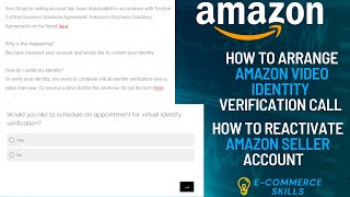 How To Arrange  Amazon Video Identity Verification Call | How To Reactivate Amazon Seller Account