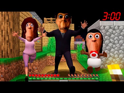 We Found Obunga Family at 3:00 AM - Nextbots minions in minecraft - Gameplay Animation