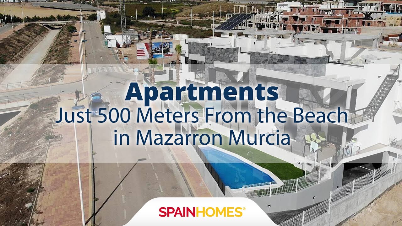 Mazarron Murcia'da Plaja Sadece 500 Metre Mesafede Daireler