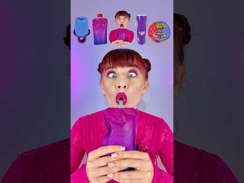 Purple Candy Eating ASMR Jelly Ice Cream, Jam #asmr