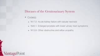 ICD 10 CM Diseases of the Genitourinary System