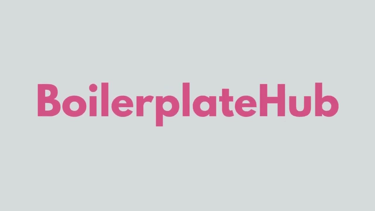 BoilerplateHub demo video