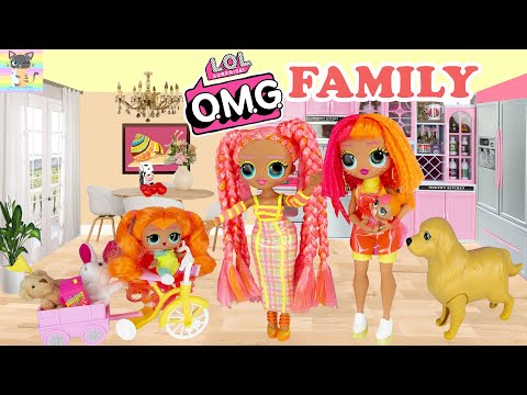 WHOSE LOST DOG IS THIS! Barbie LOL Family Neonlicious House Fun Pool Adventure with OMG Dolls!