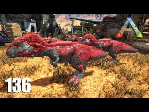 Nasceram Filhotes de MEGALOSSAURO VERMELHOS - ARK Ragnarok - Ep 136