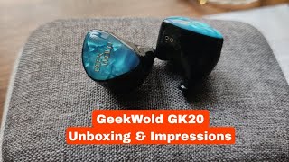 My first time trying Piezo Electric Drivers | GeekWold GK20 Unboxing & Quick Impressions