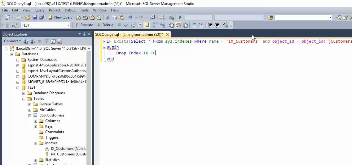 Watch video MSSQL Check if index exists and if exists delete it Now MSSQL Check if index exists and if exists delete it