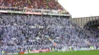Newcastle United fans singing at St James park