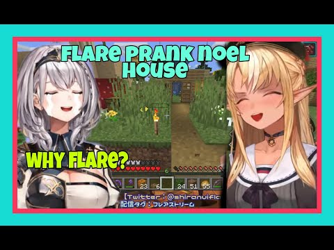 Hololive Cut - Shiranui Flare prank Noel's house | Minecraft [Hololive/Eng Sub]