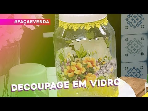 Decoupage em vidro por Mamiko Yamashita