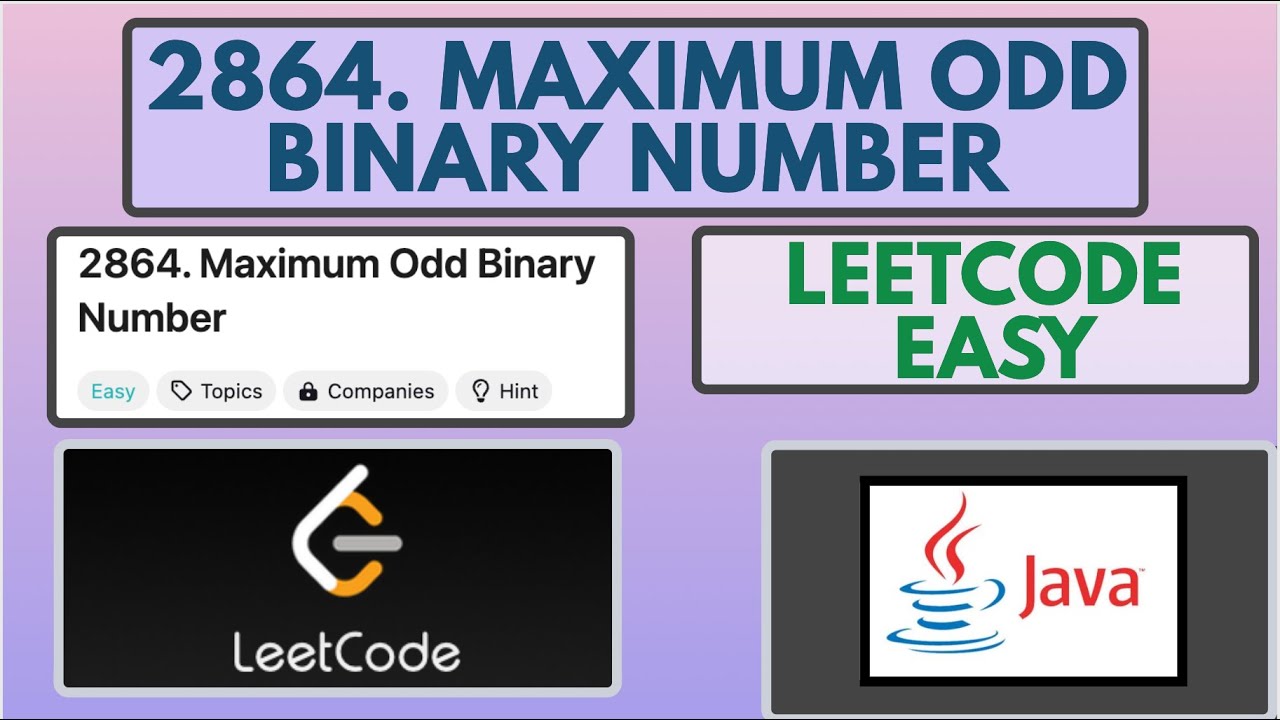 Leetcode | 2864. Maximum Odd Binary Number | Easy | Java Solution