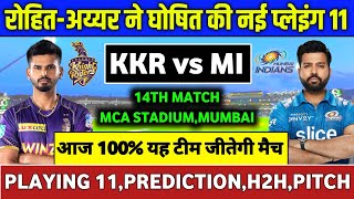 IPL 2022 : Kolkata Knight Riders vs Mumbai Indians Playing 11 | KKR vs MI Playing 11 2022