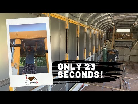 13 day Roof Raise on a SKOOLIE in 23 seconds! Time Lapse