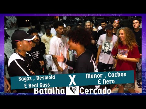 (Flows🔥)Sagaz, Desmold e Real Gus X Menor, Cachos e Nero |Semifinal| Batalha de Trio-Cercado de Rap