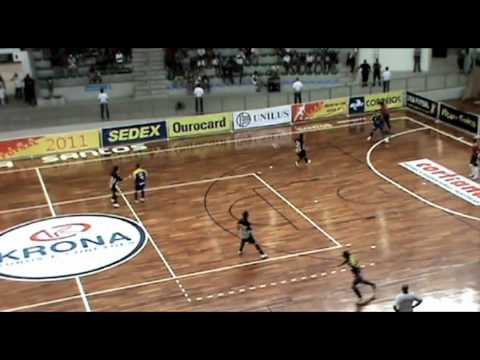 Os gols do Santos contra o Tubarão (SC) pelo Futsal