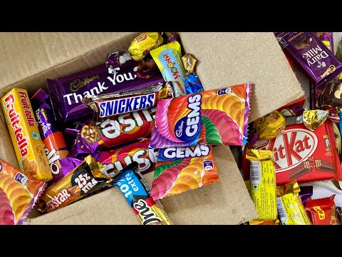 #ASMR :Unboxing Box Full Of chocolates / Satisfying Cadbury Fuse,Fruittella,Snickers,5star,gems more