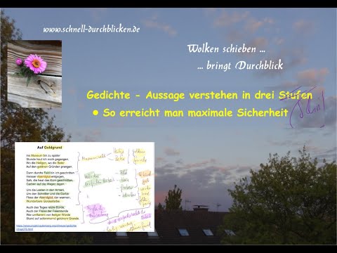 Aussage eines Gedichtes sicher erkennen - in drei Schritten, erklärt an Meyer, "Auf Goldgrund"