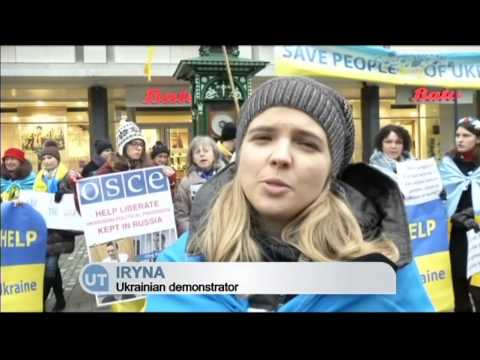 Ukrainian Protesters at OSCE Summit: Activists demand action over Russian aggression