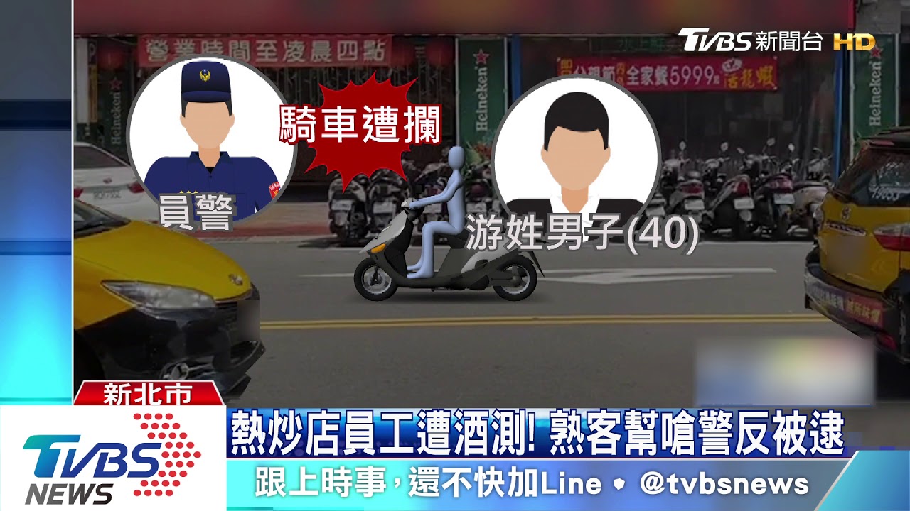 熱炒店員工遭酒測! 熟客幫嗆警反被逮