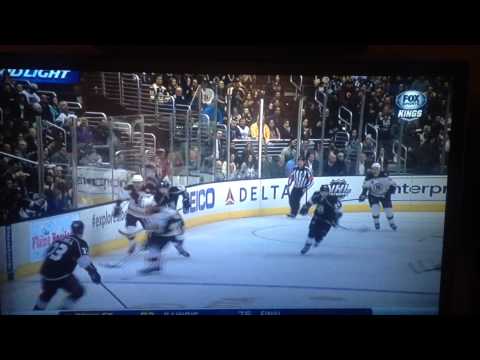 Fight:  LA Kings Clifford vs boston bruins McQuaid, enough said.