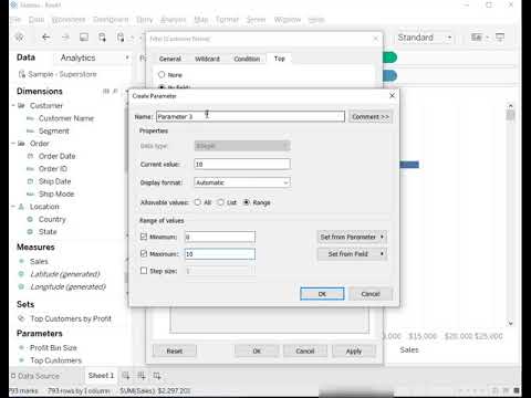 How to Display Top Customers Based on Parameter in Tableau