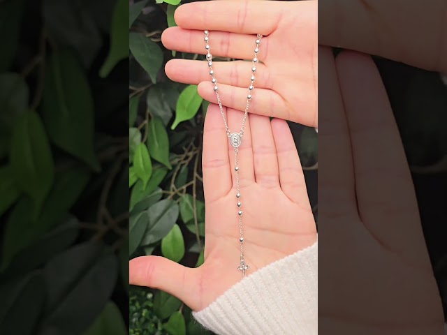 Vídeo relacionado con ORIGACH 2 rosarios católicos de ágata, piedra natural, rosario católico (perlas de 8 mm) con colgante de cruz de metal, regalos religiosos para bautismo, primera comunión