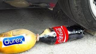 CRUSHING CRUNCHY & SOFT THINGS BY CAR! EXPERIMENT:Car vs HUGE ICE CREAM and Cocacola, Fanta Balloons