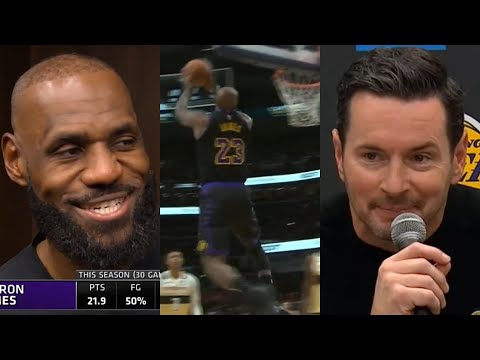 LeBron reacts to JJ Redick saying he'll be in dunk contest after dunks vs Wizards 😂