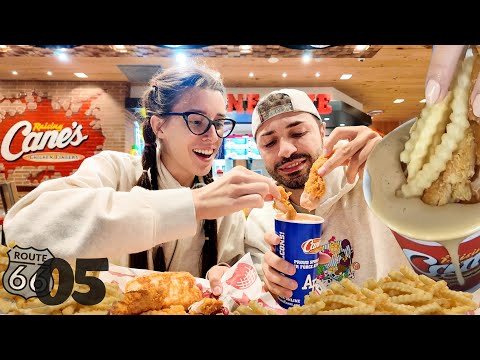 Let's eat at the most VIRAL FAST FOOD on Tiktok 🍔 Raising Cane's
