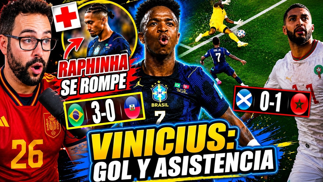 VINICIUS LIDERA a BRASIL 3-0 GOL y ASISTENCIA ¡RAPHINHA se ROMPE! - MARRUECOS VENCE y CONVENCE