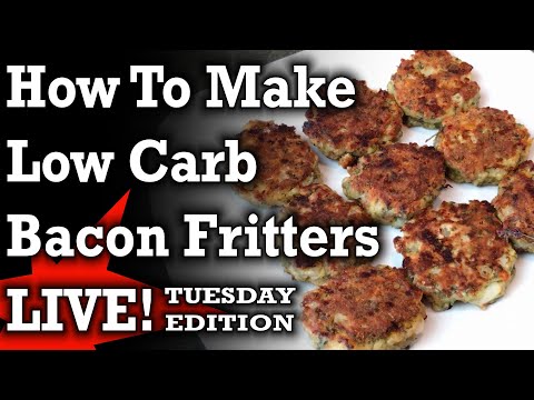 LIVE! How To Make Low Carb Bacon Fritters - The Best Almond Flour Recipe