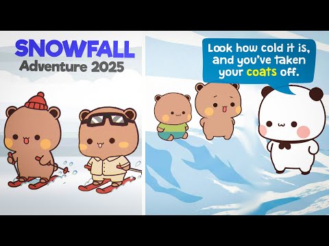 A Snowy Day with Bubu Dudu Family ❄️😊Dudu and Jason Enjoy Skiing #BDC1022