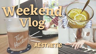 VLOG #17| Weekend Vlog (Aesthetic)| What I do & eat during Weekend?| Aesthetic Background Music