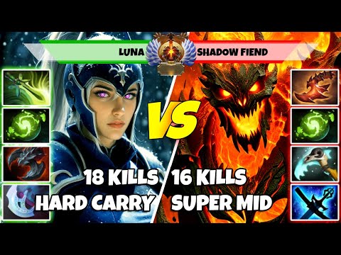 LUNA (Carry) vs SHADOW FIEND (Mid) - Epic Battle Of Immortal Rank Dota 2 Players - Z Dota 2